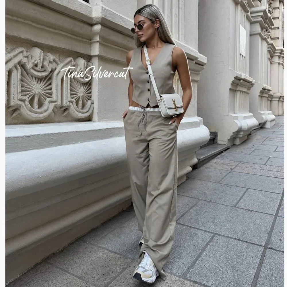BLOGGER'S FAVE! Zara 2 Piece Combo Boxer Pants And Tailored Vest Set NWT
